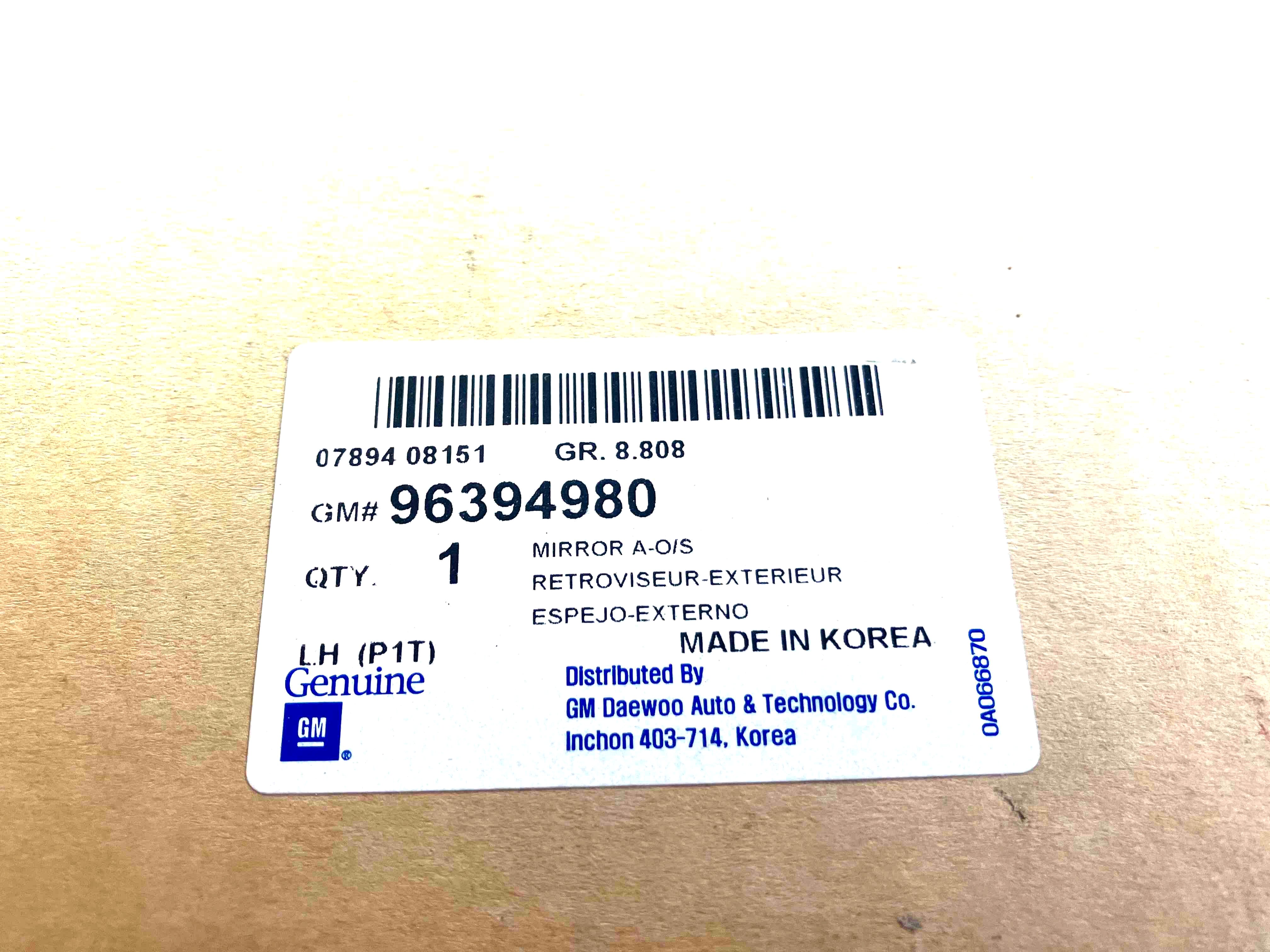 GM/CHEVROLET Vnejsi zpetne zrcatko OE 96394980